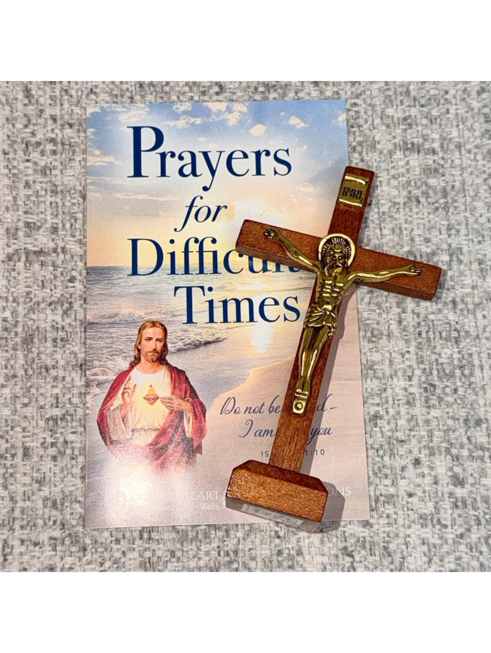 Sacred Heart Southern Missions Jesus Crucifix Standing Cross Prayer Gift Set